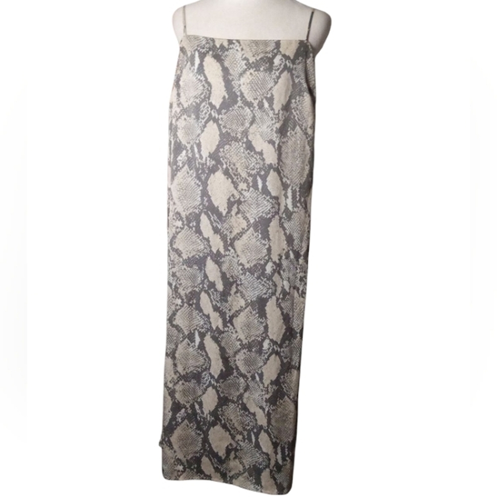 Elegant Snake Print Maxi Dress